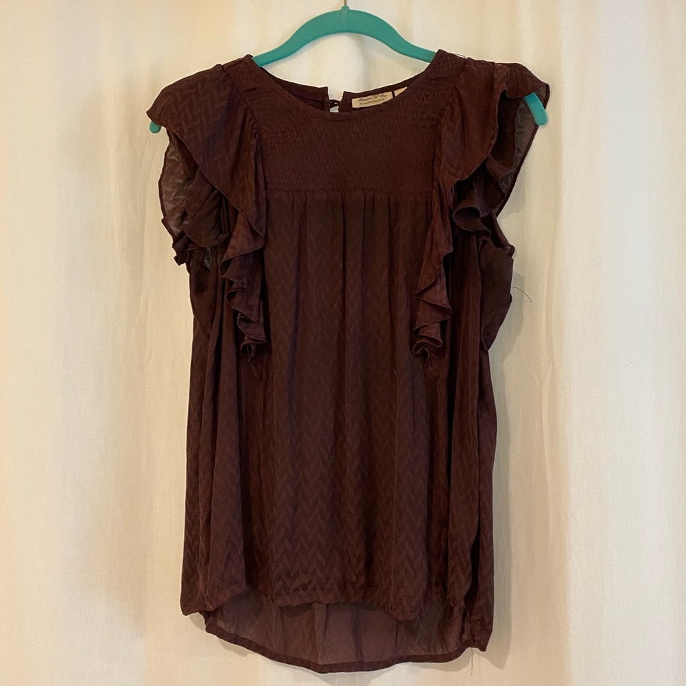 Eggplant Anthropologie Satin Top